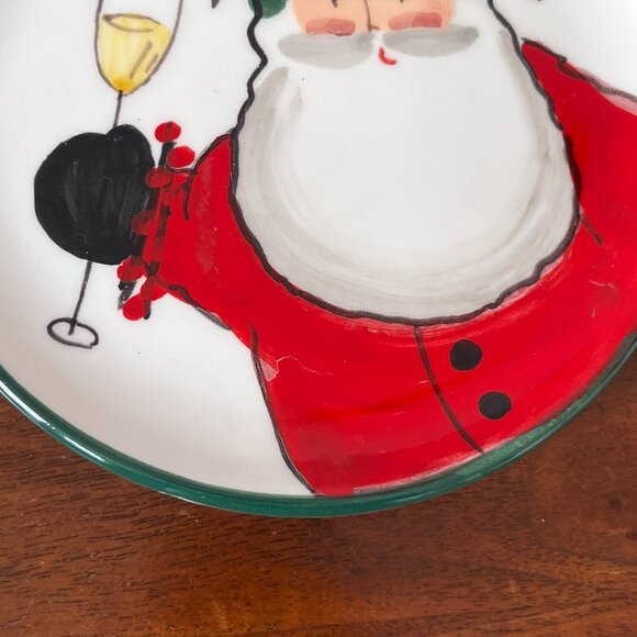 Vietri Old St. Nick Cocktail Plate Champagne Wine 6.5" Snack Canape Italy Santa - Picture 5 of 5